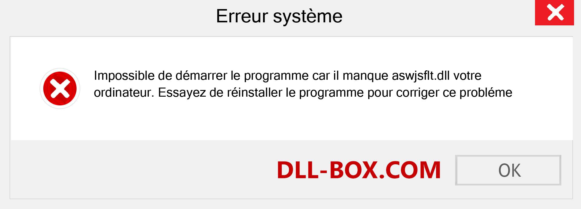 Le fichier aswjsflt.dll est manquant ?. Télécharger pour Windows 7, 8, 10 - Correction de l'erreur manquante aswjsflt dll sur Windows, photos, images